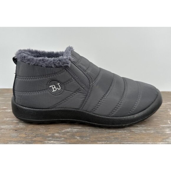 BJ Waterproof Winter Ankle Boots Women 40 (9) Grey Slip On - Picture 1 of 10